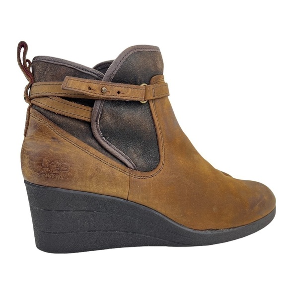 UGG Australia EMALIE Stout Waterproof Leather Ankle Boots - Picture 7 of 15